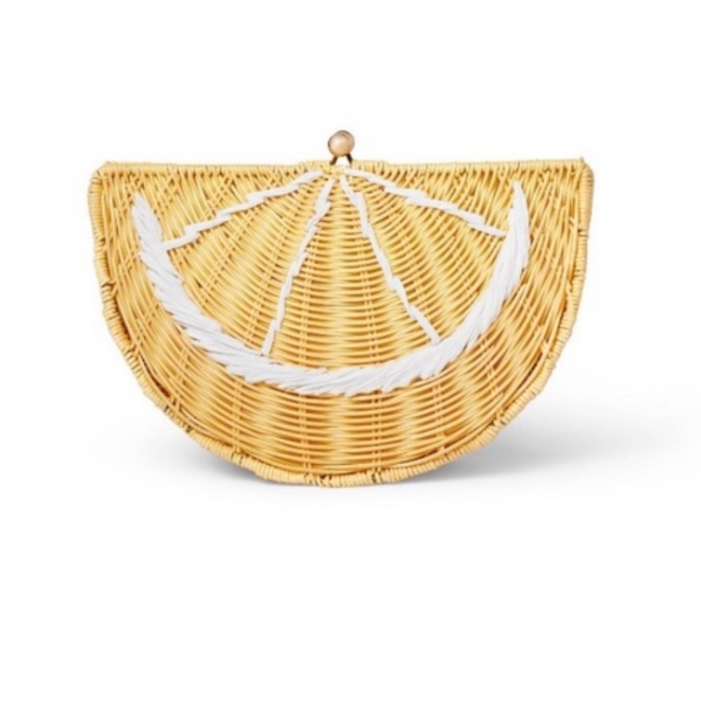 Tabitha Brown x Target Lemon slice woven wicker handbag clutch